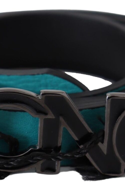 Costume National Chic Blue Green Leather Fashion Belt