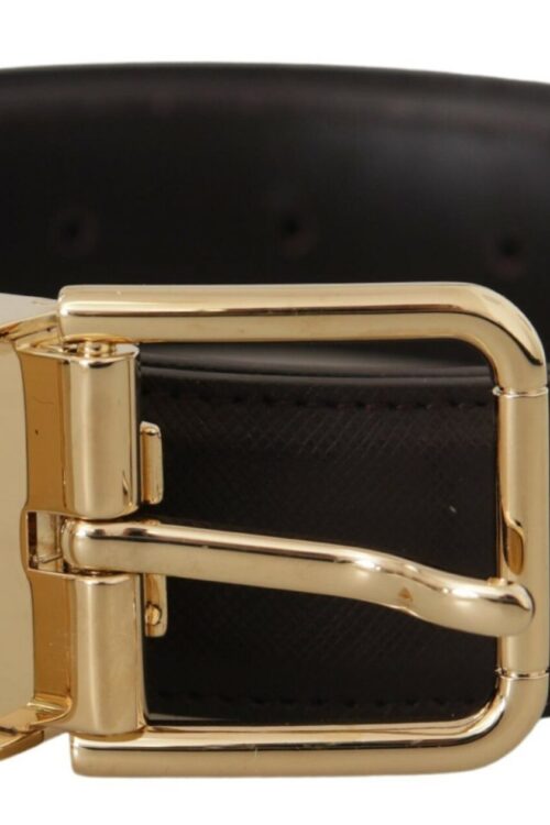 Dolce & Gabbana Elegant Leather Logo Engraved Belt