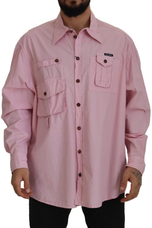 Dolce & Gabbana Elegant Pink Casual Cotton Shirt