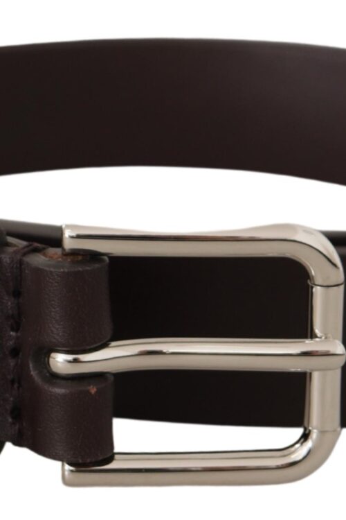 Dolce & Gabbana Elegant Leather Belt With Logo Buckle