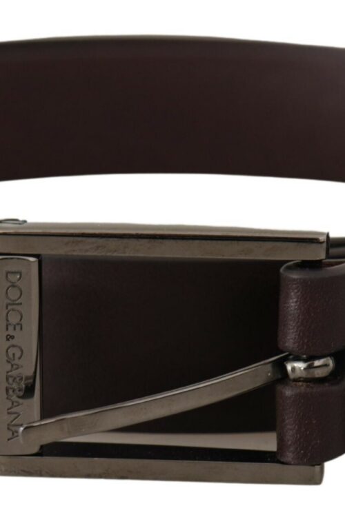 Dolce & Gabbana Elegant Dark Brown Leather Belt