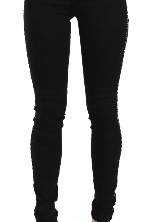 Costume National Chic Mid Waist Skinny Black Denim