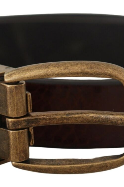 Dolce & Gabbana Elegant Leather Belt with Metal Buckle