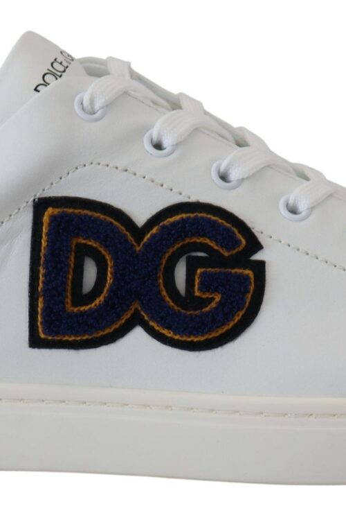 Dolce & Gabbana Elegant White Leather Men’s Sneakers