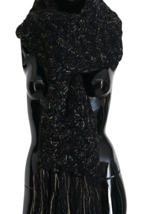 Dolce & Gabbana Elegant Virgin Wool Blend Black Scarf
