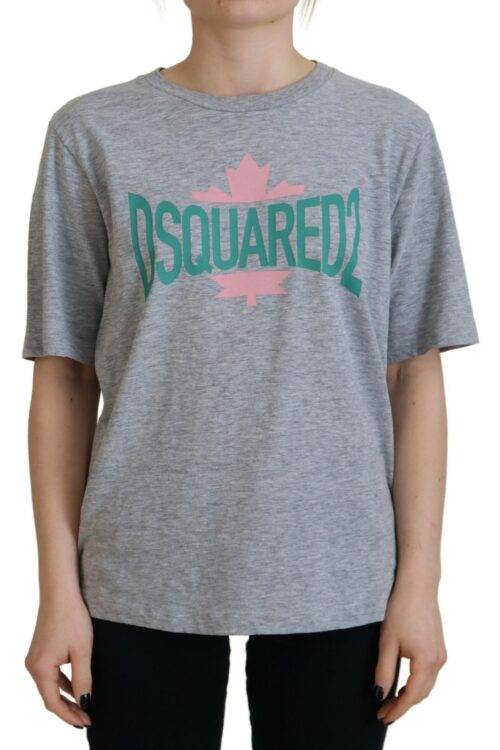 Dsquared² Gray Logo Cotton Crewneck Short Sleeve Tee T-shirt