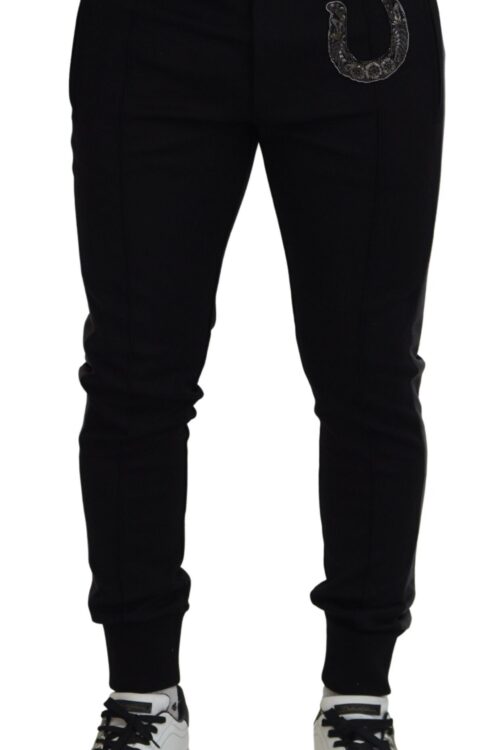 Dolce & Gabbana Elegant Black Jogger Pants in Luxe Wool Blend