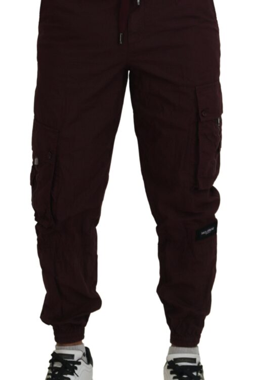 Dolce & Gabbana Elegant Burgundy Cotton Jogger Pants