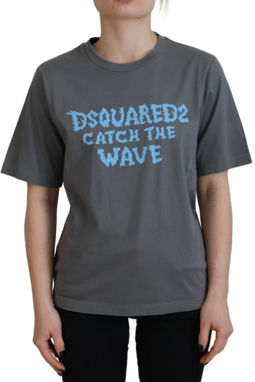 Dsquared² Gray Logo Cotton Crewneck Short Sleeve Tee T-shirt