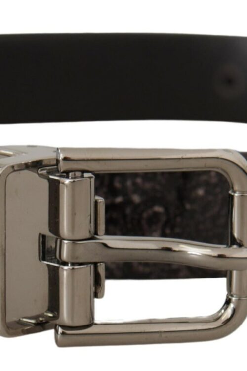 Dolce & Gabbana Sleek Grosgrain Leather Belt with Metal Buckle