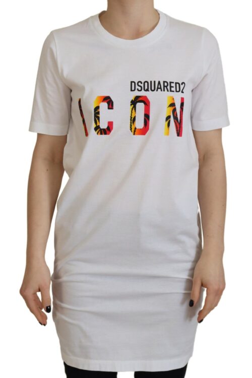 Dsquared² White Cotton Icon Logo Print Crewneck T-shirt