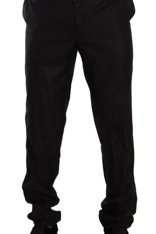 Dolce & Gabbana Elegant Striped Wool-Silk Dress Pants