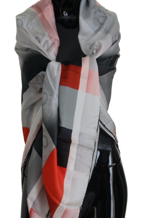 Costume National Elegant Checkered Silk Scarf