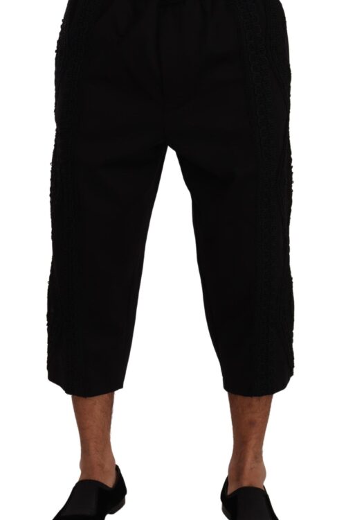 Dolce & Gabbana Elegant Black Cotton Blend Cropped Pants