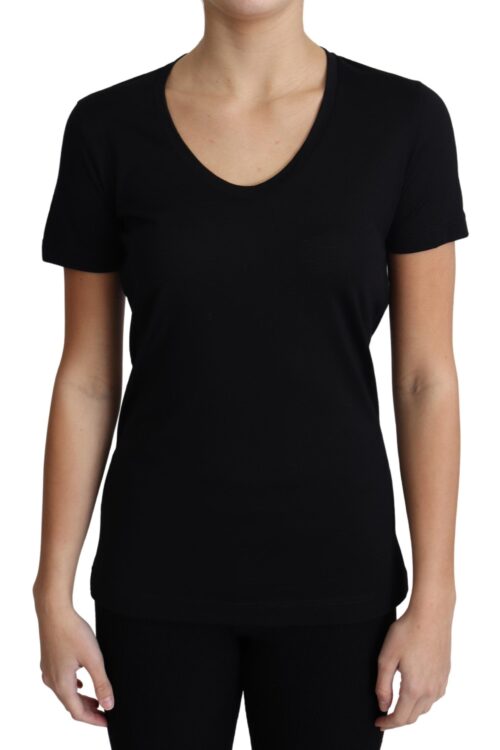 Dolce & Gabbana Elegant Black Wool Round Neck T-Shirt
