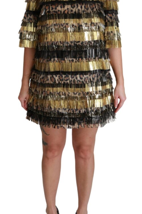 Dolce & Gabbana Elegant Sheath Mini Leopard Dress