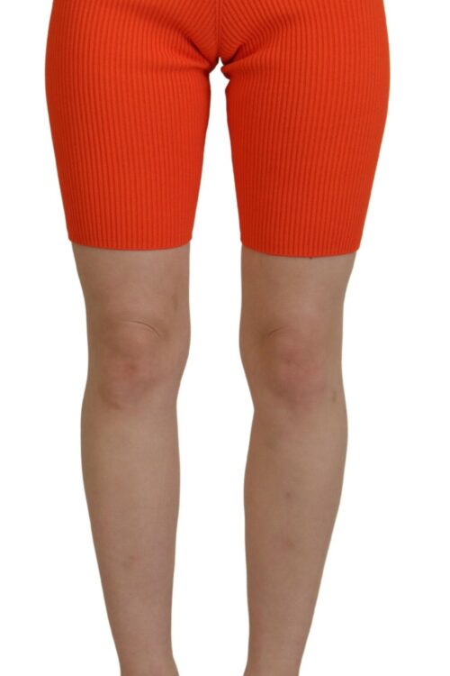 Dsquared² Orange Viscose Mid Waist Slim Fit Bermuda Shorts