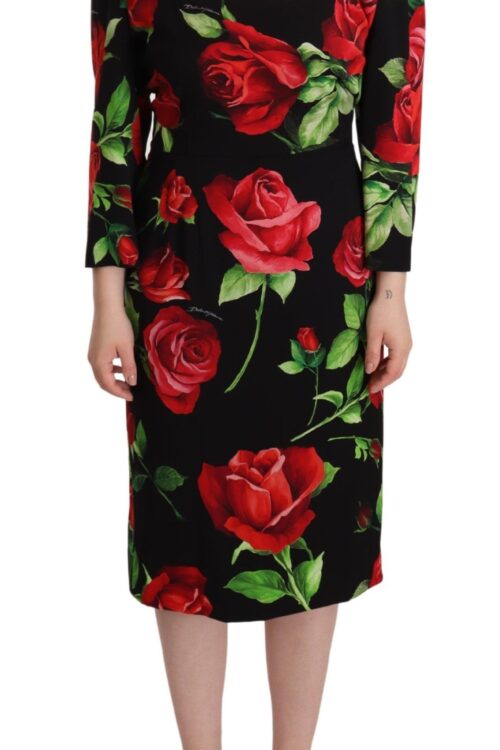 Dolce & Gabbana Elegant Floral Print Silk Sheath Dress