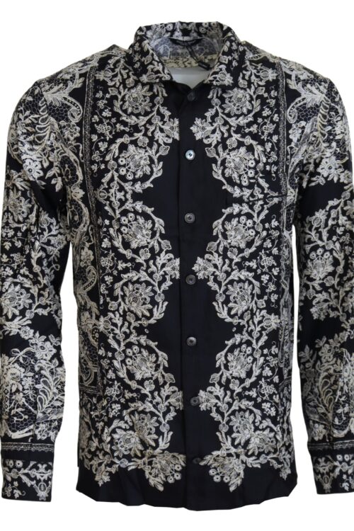Dolce & Gabbana Elegant Satin Floral Baroque Shirt