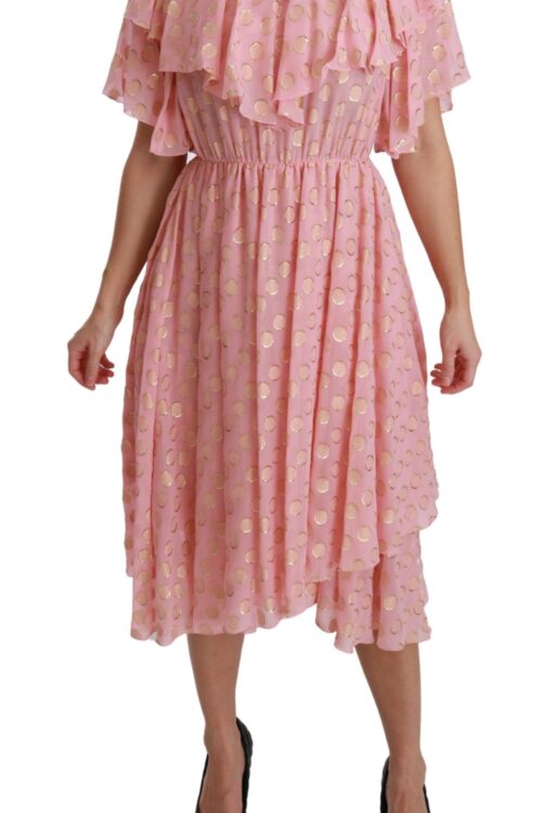 Dolce & Gabbana Elegant Pleated Midi A-Line Dress