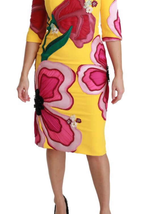 Dolce & Gabbana Sunshine Bloom Sheath Knee-Length Dress