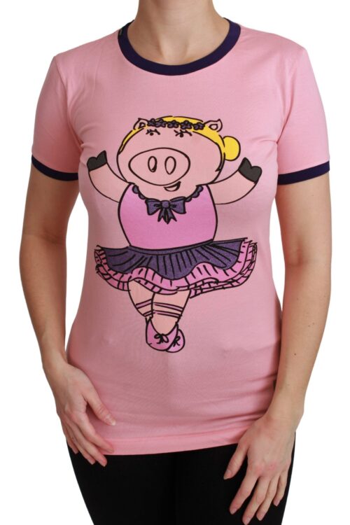 Dolce & Gabbana Pink Crewneck Year of the Pig T-Shirt