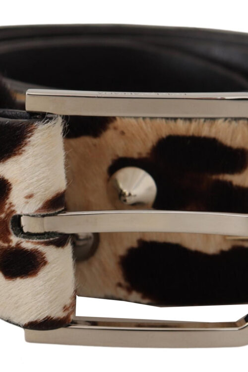 Dolce & Gabbana Elegant Leopard Print Leather Belt