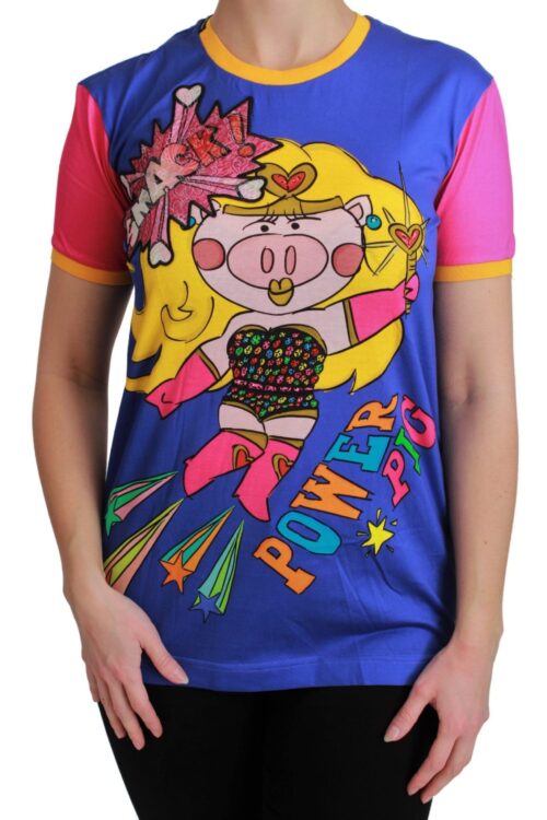 Dolce & Gabbana Chic Crewneck Cotton Tee with Supergirl Motive