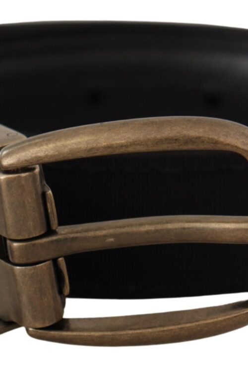 Dolce & Gabbana Elegant Grosgrain Leather Belt – Black