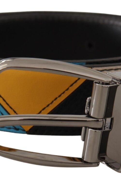 Dolce & Gabbana Elegant Multicolor Leather Belt with Silver Buckle