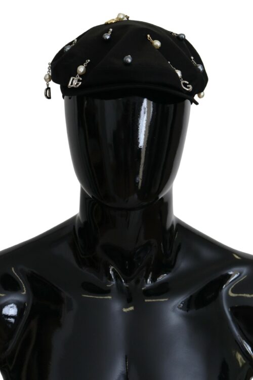Dolce & Gabbana Elegant Black Cotton Newsboy Hat