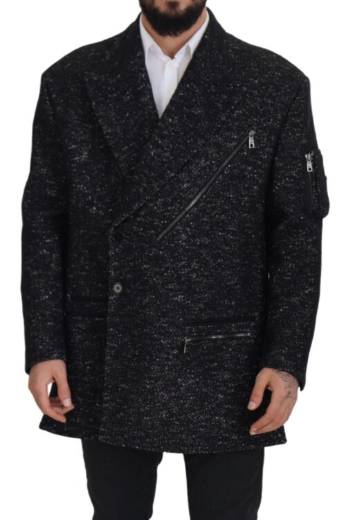 Dolce & Gabbana Sleek Patterned Wool Double Breasted Jacket