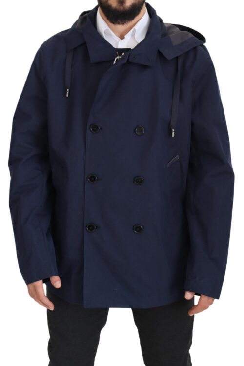 Dolce & Gabbana Elegant Double-Breasted Blue Parka Jacket