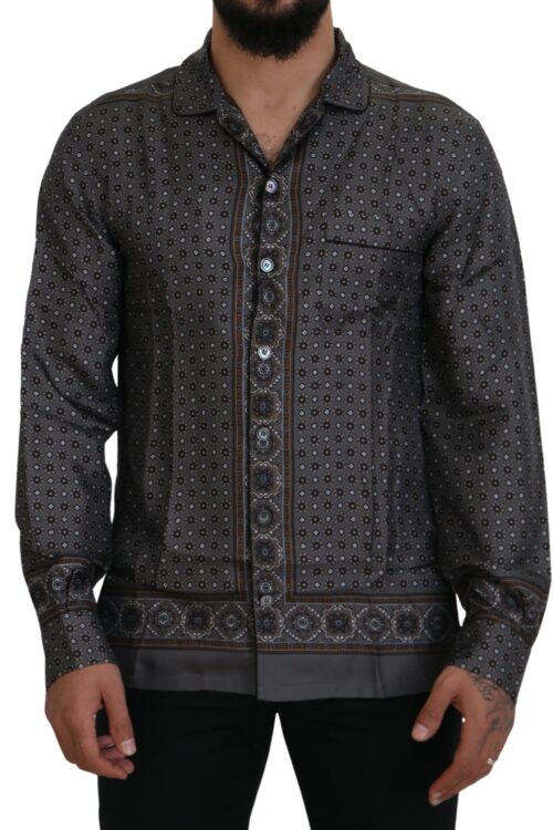 Dolce & Gabbana Elegant Silk Satin Baroque Shirt