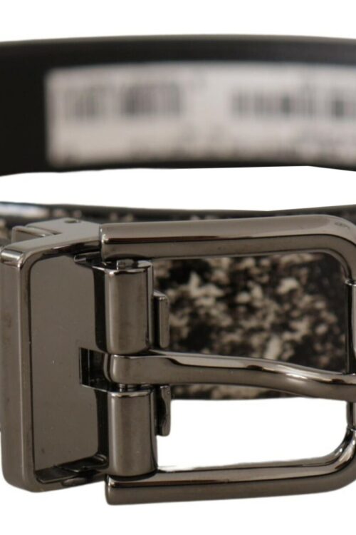 Dolce & Gabbana Elegant Marble Print Leather Belt