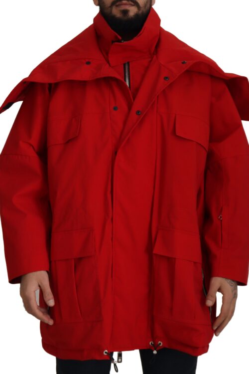 Dolce & Gabbana Sleek Red Lightweight Windbreaker Jacket