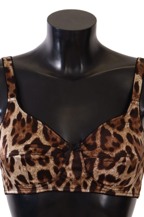 Dolce & Gabbana Elegant Silk Leopard Print Bra