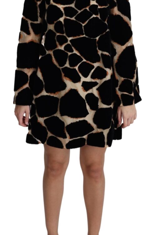 Dolce & Gabbana Chic Giraffe Print Shift Mini Dress