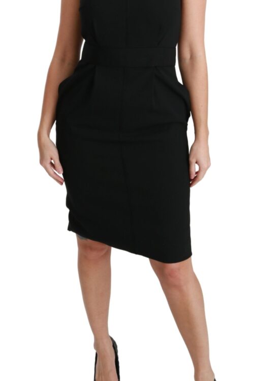 Dolce & Gabbana Elegant Knee-Length Sheath Dress in Black
