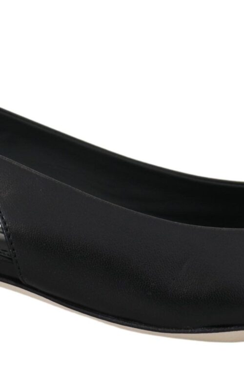 Dolce & Gabbana Elegant Black Leather Slingback Pumps