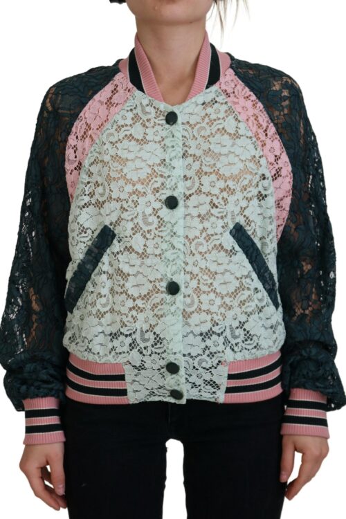 Dolce & Gabbana Elegant Floral Lace Bomber Jacket