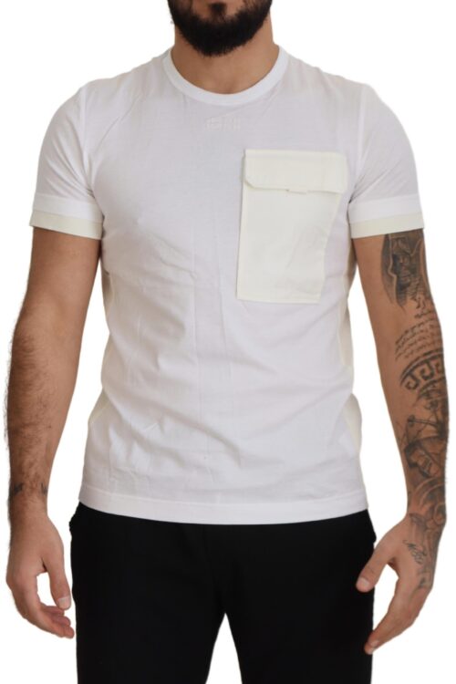 Dolce & Gabbana Elegant White Cotton Tee with DG Chest Pocket