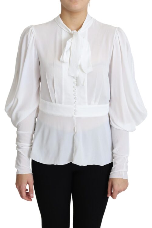 Dolce & Gabbana Elegant Snow-White Viscose Blouse