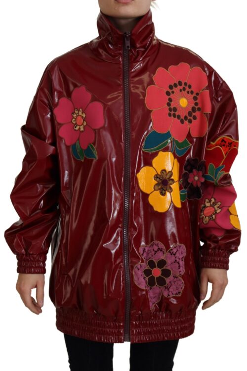 Dolce & Gabbana Maroon Floral Luxe Jacket