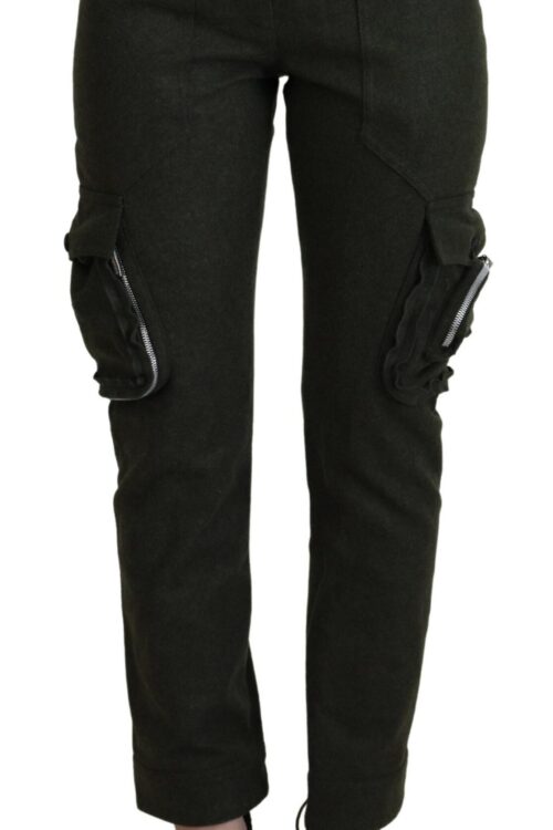 Ermanno Scervino Elegant Tapered Green Wool-Blend Pants
