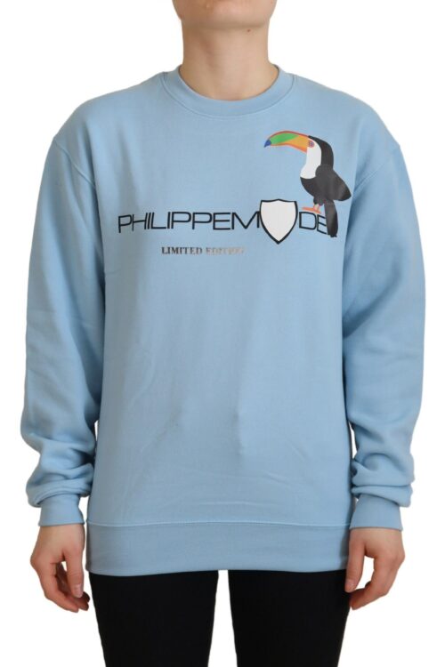 Philippe Model Chic Light Blue Logo Embellished Sweater