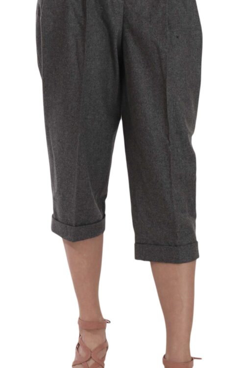 Dolce & Gabbana Elegant Gray Wool-Cashmere Pleated Trousers