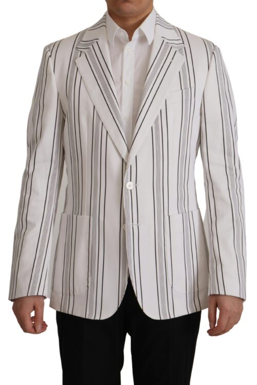 Dolce & Gabbana Elegant Striped Cotton Blend Blazer