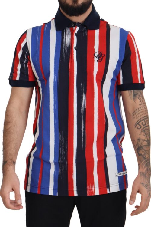 Dolce & Gabbana Elegant Striped Cotton Polo T-shirt