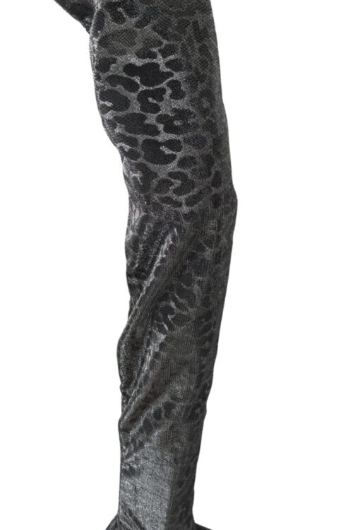 Dolce & Gabbana Elegant Leopard Booties Above Knee Shoes
